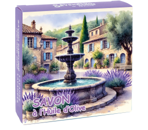 Круглое мыло с лавандой в картонной коробке Поселок Фонтен 100 гр Круглое мыло с лавандой в картонной коробке Поселок Фонтен 100 гр