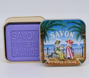 Мыло с лавандой в металлической коробке Дамы на набережной 100 гр. Мыло с лавандой в металлической коробке Дамы на набережной 100 гр.