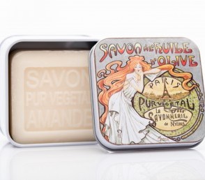 Мыло с миндалем в коробке в стиле Мухи 100 гр. vivacite.ru Мыло с миндалем в металлической коробке в стиле Мухи 100 гр. vivacite.ru