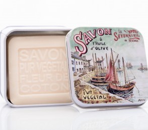 Мыло с цветком хлопка Порт 100 гр_1. vivacite.ru Мыло с цветком хлопка в металлической коробке Порт 100 гр_1. vivacite.ru